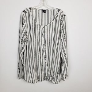 Torrid | black and white striped blouse size 2X